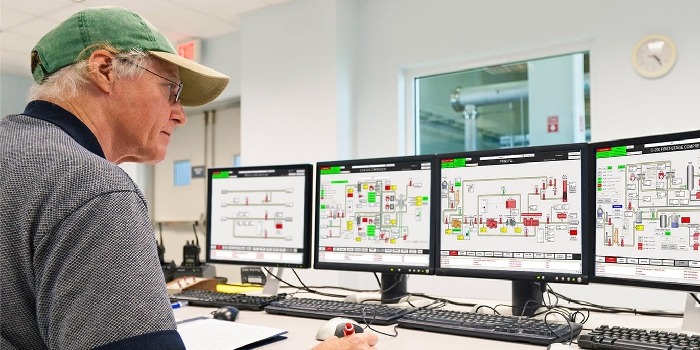 Centralized process monitoring SCADA systems
